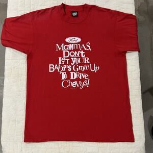 Vintage 90s Screen Stars Ford T Shirt Trucker Chevy Funny Joke Car Humor Size L